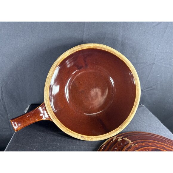 VTG Marcrest Daisy Dot Ovenproof Stoneware Casserole Pot Dish w/ Handle & Lid - Picture 4 of 7